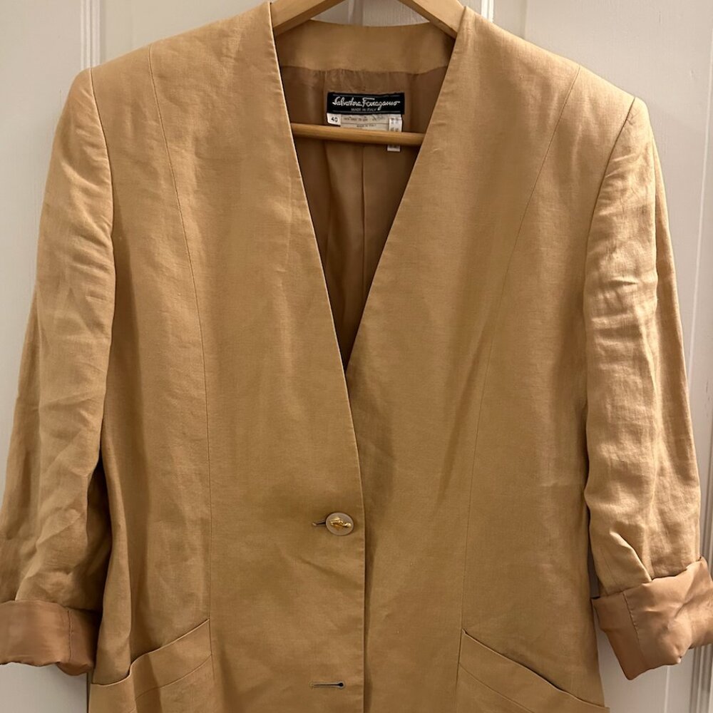 Salvatore Ferragamo Linen Blazer - Size 40